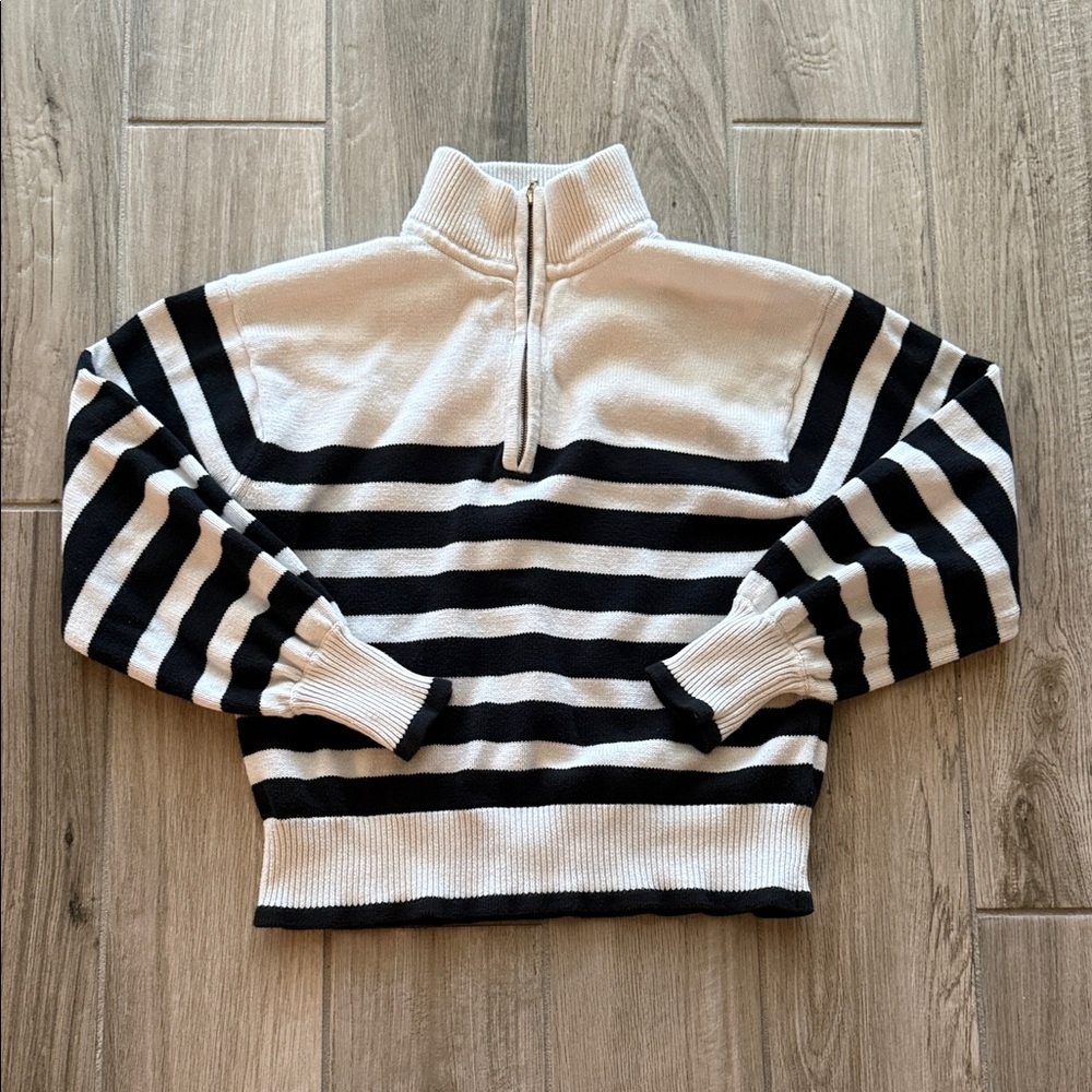 J. Crew half zip striped sweater